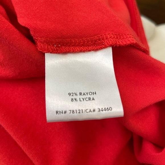 Eileen Fisher Comfy Dress MIDI Size Large Stretchy Jersey Knit Red Sleeveless - Picture 8 of 10